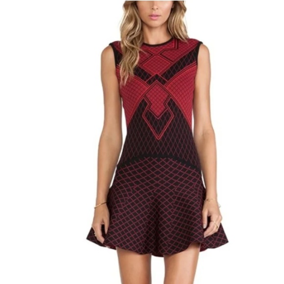 ❤️Torn by Ronny Kobo Ruthie Dress in Burgundy Mini Revolve Jacquard XS - Picture 1 of 6